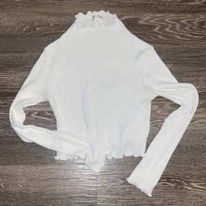 White mock neck long sleeve